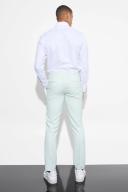 Mens Light Green Slim Micro Texture Suit Trousers