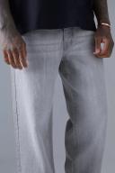 Mens Light Grey Baggy Rigid Jeans