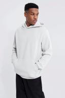 Mens Light Grey Basic Over The Head Hoodie