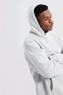 Mens Light Grey Basic Over The Head Hoodie