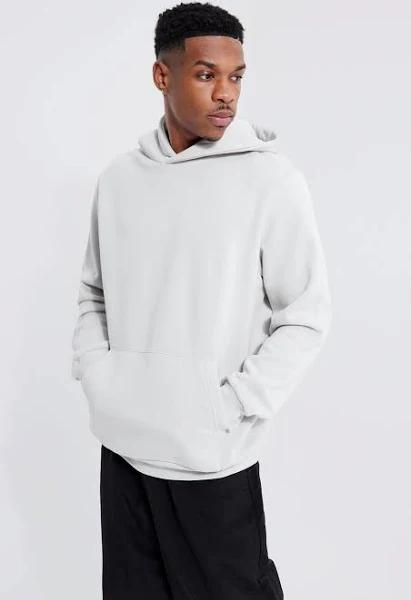Mens Light Grey Basic Over The Head Hoodie