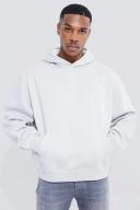 Mens Light Grey Basic Oversized Boxy Hoodie