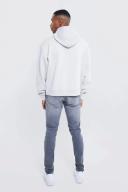 Mens Light Grey Basic Oversized Boxy Hoodie