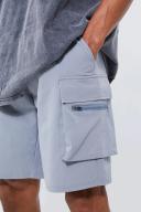 Mens Light Grey Elastic Relaxed Lightweight Stretch Cargo Short