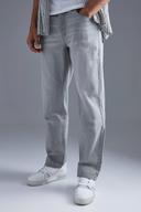 Mens Light Grey Relaxed Fit Rigid Jeans