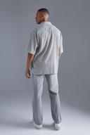 Mens Light Grey Relaxed Fit Rigid Jeans
