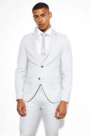 Mens Light Grey Super Skinny Micro Texture Suit Jacket