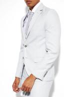 Mens Light Grey Super Skinny Micro Texture Suit Jacket