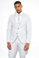 Mens Light Grey Super Skinny Micro Texture Suit Jacket