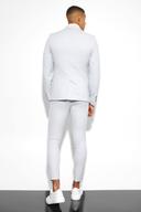 Mens Light Grey Super Skinny Micro Texture Suit Jacket