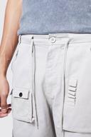Mens Light Grey Tall Relaxed Fit Multi Pocket Cargo Short
