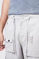 Mens Light Grey Tall Relaxed Fit Multi Pocket Cargo Short