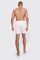 Mens Light Pink Mid Length Pintuck Swim Shorts