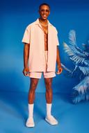 Mens Light Pink Oversized Crinkle Shirt and Short
