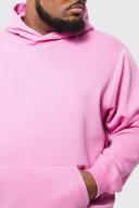 Mens Light Pink Plus Lightweight Regular Fit Hoodie