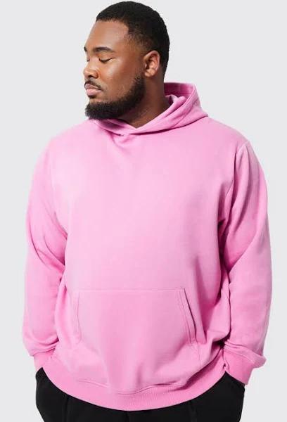 Mens Light Pink Plus Lightweight Regular Fit Hoodie
