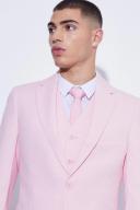 Mens Light Pink Skinny Micro Texture Suit Jacket