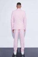 Mens Light Pink Skinny Micro Texture Suit Jacket