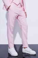 Mens Light Pink Skinny Micro Texture Suit Trousers