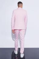 Mens Light Pink Skinny Micro Texture Suit Trousers
