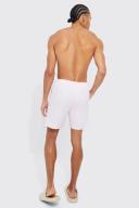 Mens Light Pink Tall Mid Length Pintuck Swim Shorts