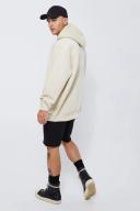 Mens Light Sand Bonded Oversized Scuba Hoodie