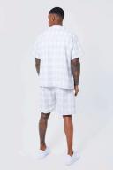 Mens Lilac Boucle Shirt & Short Set