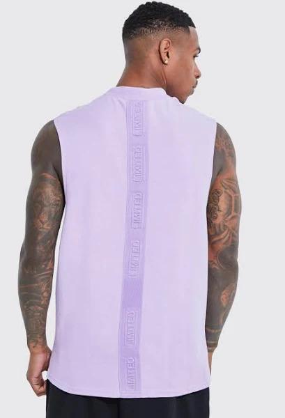 Mens Lilac Limited Embossed Drop Armhole Vest