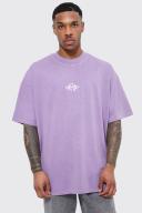 Mens Lilac Man Oversized Heavyweight Washed T-Shirt
