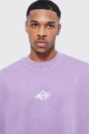 Mens Lilac Man Oversized Heavyweight Washed T-Shirt