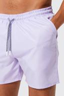Mens Lilac Mid Length Plain Drawcord Detail Swim Shorts