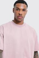 Mens Lilac Oversized Heavyweight Extended Neck T-Shirt