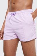 Mens Lilac Short Length Pintuck Swim Shorts