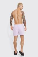Mens Lilac Short Length Woven Tab Swim Shorts