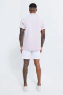 Mens Lilac Short Sleeve Revere Boucle Shirt
