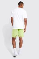Mens Lime Fixed Waist Relaxed Rip and Repair Cargo Short
