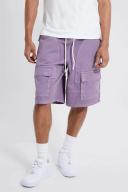 Mens Mauve Fixed Waist Relaxed Cargo Contrast Short