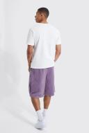 Mens Mauve Fixed Waist Relaxed Cargo Contrast Short