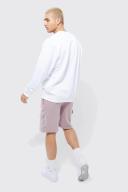 Mens Mauve Loose Slanted Cargo Jersey Short
