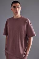Mens Mauve Oversized Double Knit T-Shirt