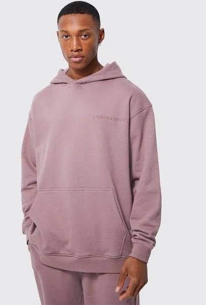 Mens Mauve Oversized Limited Premium Hoodie