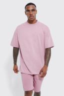 Mens Mauve Oversized Limited Premium Short Set