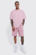 Mens Mauve Oversized Limited Premium Short Set