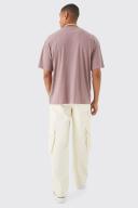 Mens Mauve Oversized Ribbed T-Shirt