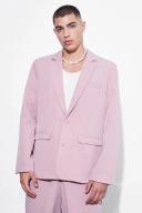 Mens Mauve Oversized Single Breasted Suit Jacket