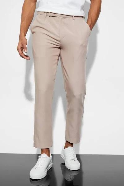 Mens Mauve Slim Crop Suit Trousers