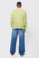 Mens Mid Blue Baggy Fit Jeans
