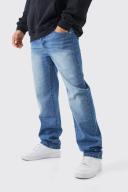 Mens Mid Blue Relaxed Rigid Jean