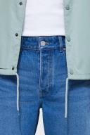Mens Mid Blue Relaxed Rigid Jean