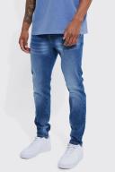 Mens Mid Blue Skinny Stretch Jeans